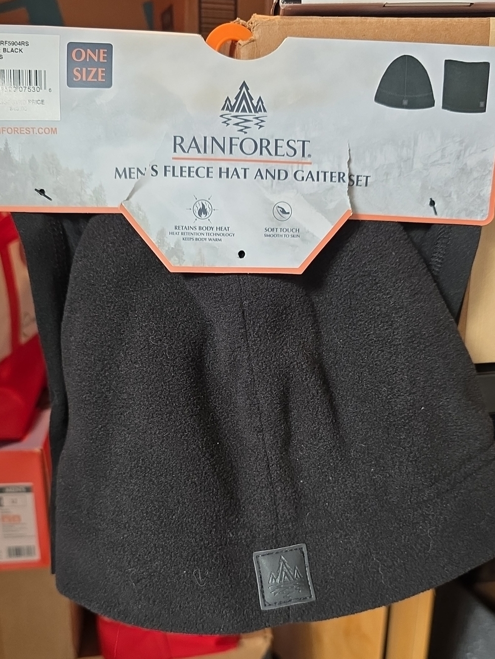 RAINFOREST Black Fleece Hat and Gaiter Set